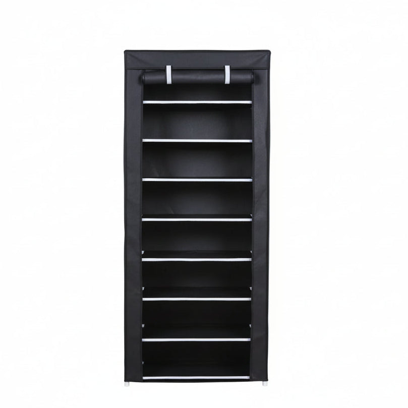 Multi Layer Shoe Rack with Cover 8 Tier Space Saving Shoe Storage Cabinet