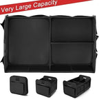 Collapsible Car Trunk Storage Organizer Box 600D Oxford Fabric with Multiple Compartments and Reinforced Handles
