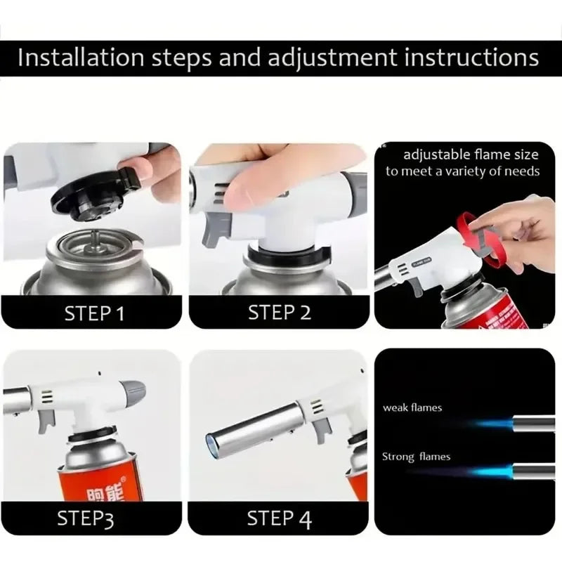 Cordless Butane Gas Torch with Ergonomic Design for Outdoor, Camping, and Kitchen Use