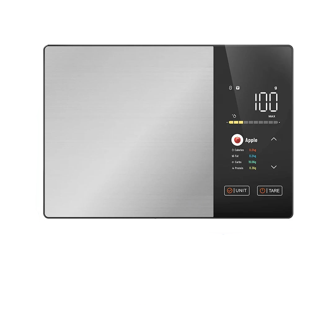 Digital Kitchen Food Scale with Nutritional Calculator LED Display 5kg Capacity Stainless Steel Surface
