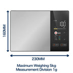 Digital Kitchen Food Scale with Nutritional Calculator LED Display 5kg Capacity Stainless Steel Surface