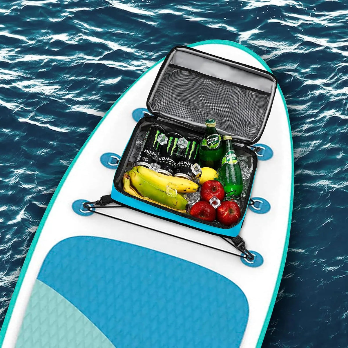 Waterproof Paddle Board Cooler Bag with Carry Handles and Attachment Straps for Kayaking