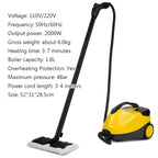 2000W High Pressure Electric Steam Cleaner Portable Multi-Surface Deep Cleaning for Home Kitchen Car