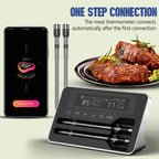 Smart Wireless Meat Thermometer with Bluetooth and LCD Display for BBQ Grill Oven Cooking