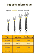 Universal Adjustable Wrench 12 Inch with Anti-Slip Rubber Grip for Car Repair, Plumbing & Industrial Maintenance