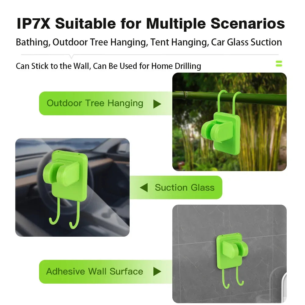 Rechargeable Outdoor Camping Shower Kit with Digital Display Adjustable Spray and 6000mAh Battery