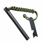 Portable Ferrocerium Fire Starter Rod Set 2PCS 15cm Flint with Striker and Paracord Outdoor Tool