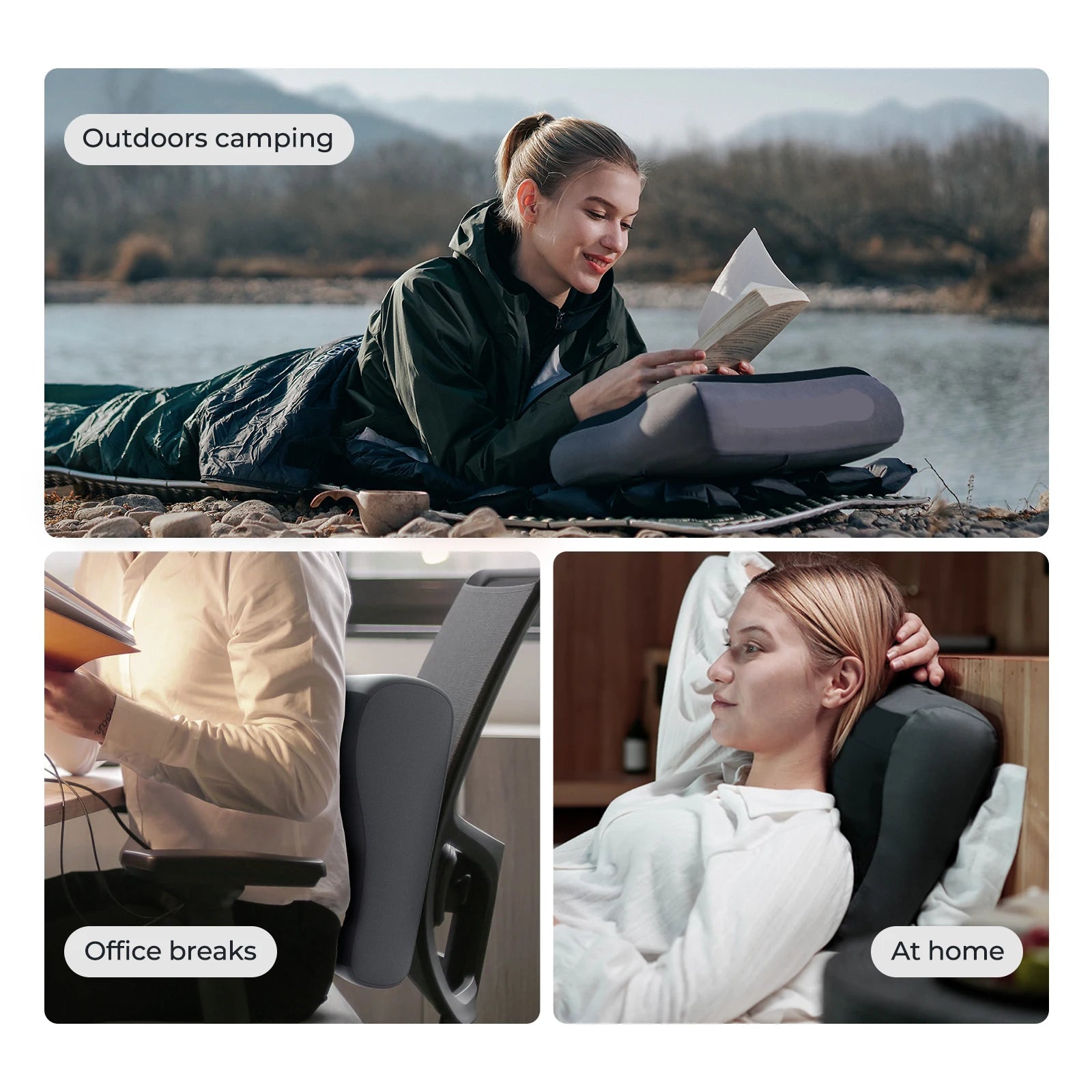 Inflatable Camping Pillow Lightweight TPU Travel Pillow with Washable Cover for Outdoor and Home Use