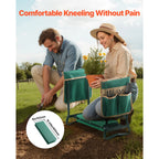 Heavy Duty Foldable Garden Kneeler and Seat with EVA Foam Pad and 2 Tool Pouches for Gardening