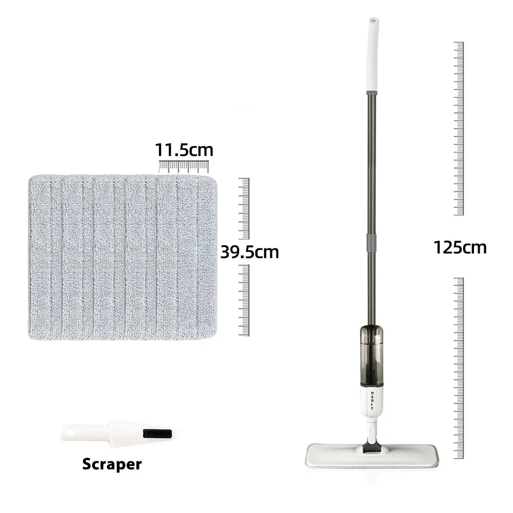 360° Spray Mop with 500ML Bottle, Reusable Microfiber Pads & Extendable Handle for Easy Cleaning
