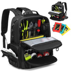 Professional Tool Storage Backpack with Multiple Compartments and 3 Removable Pouches
