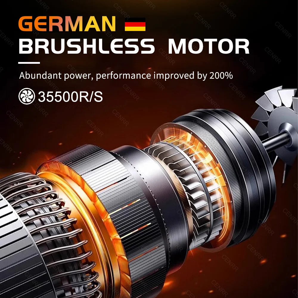 Portable Cordless Car Vacuum Cleaner with Brushless Motor, Rechargeable Handheld Vacuum with Accessories