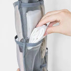 Foldable Hanging Storage Organizer Double Sided Wardrobe Bag for Underwear and Socks
