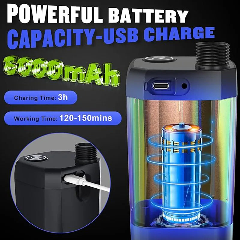Portable Rechargeable Camping Shower with LED Display 6000mAh Electric Shower Pump and Adjustable Shower Head