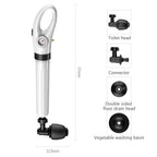 Manual Pneumatic Drain Cleaner Pump with Suction Cup High Pressure Sink Toilet Pipe Unblocker Tool
