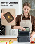 Cordless Electric Lunch Box 1.2L Rechargeable Food Warmer 100W with Carry Bag and Battery