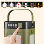 2-in-1 Foldable Camping Lantern and Power Bank Rechargeable LED Light with Handle for Hiking
