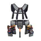 Heavy Duty 22 Pocket Tool Belt with Suspenders Adjustable Utility Pouch for Construction and DIY