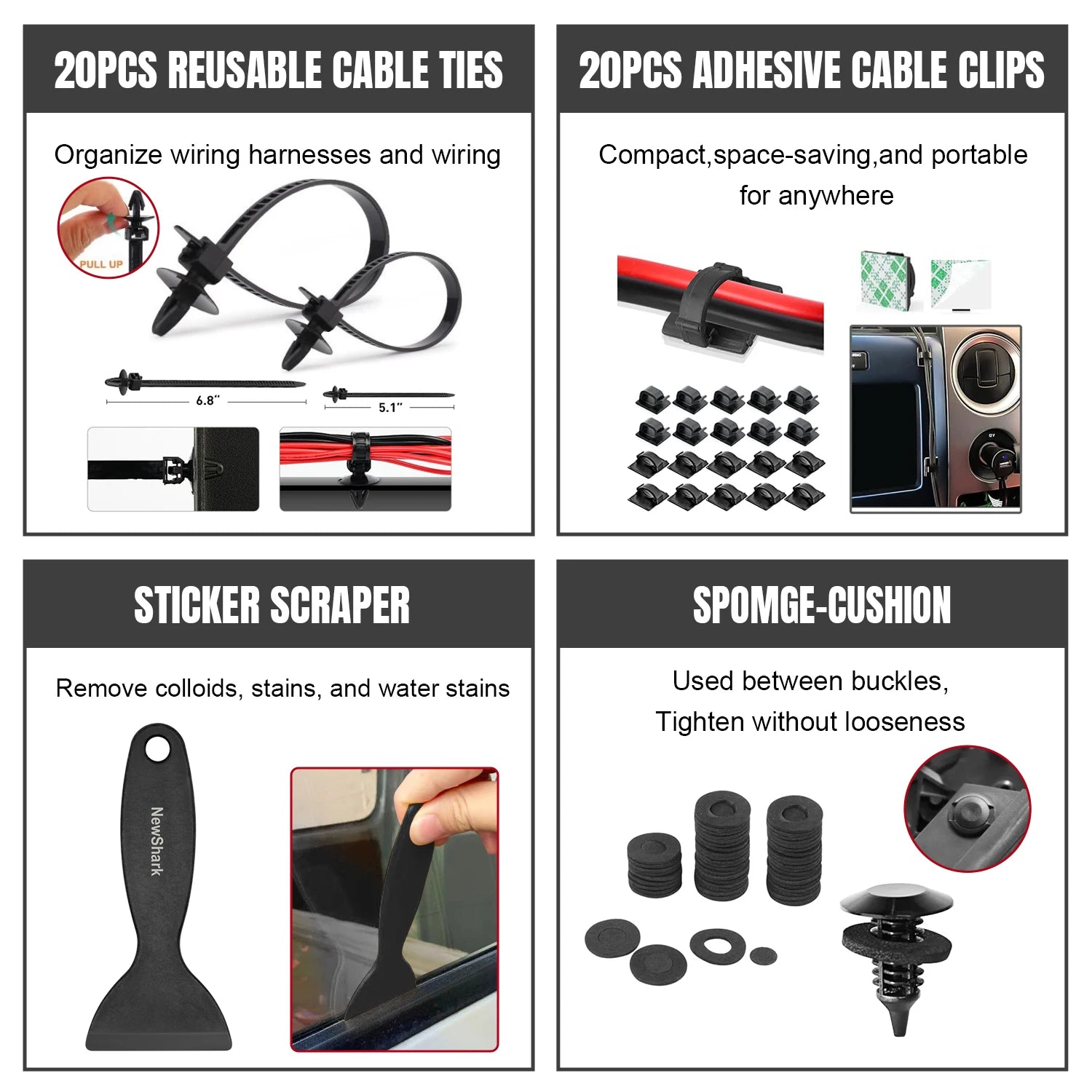 Heavy Duty Car Interior Trim Removal Tool Set with Panel Clip Pliers for Dash and Door Panels
