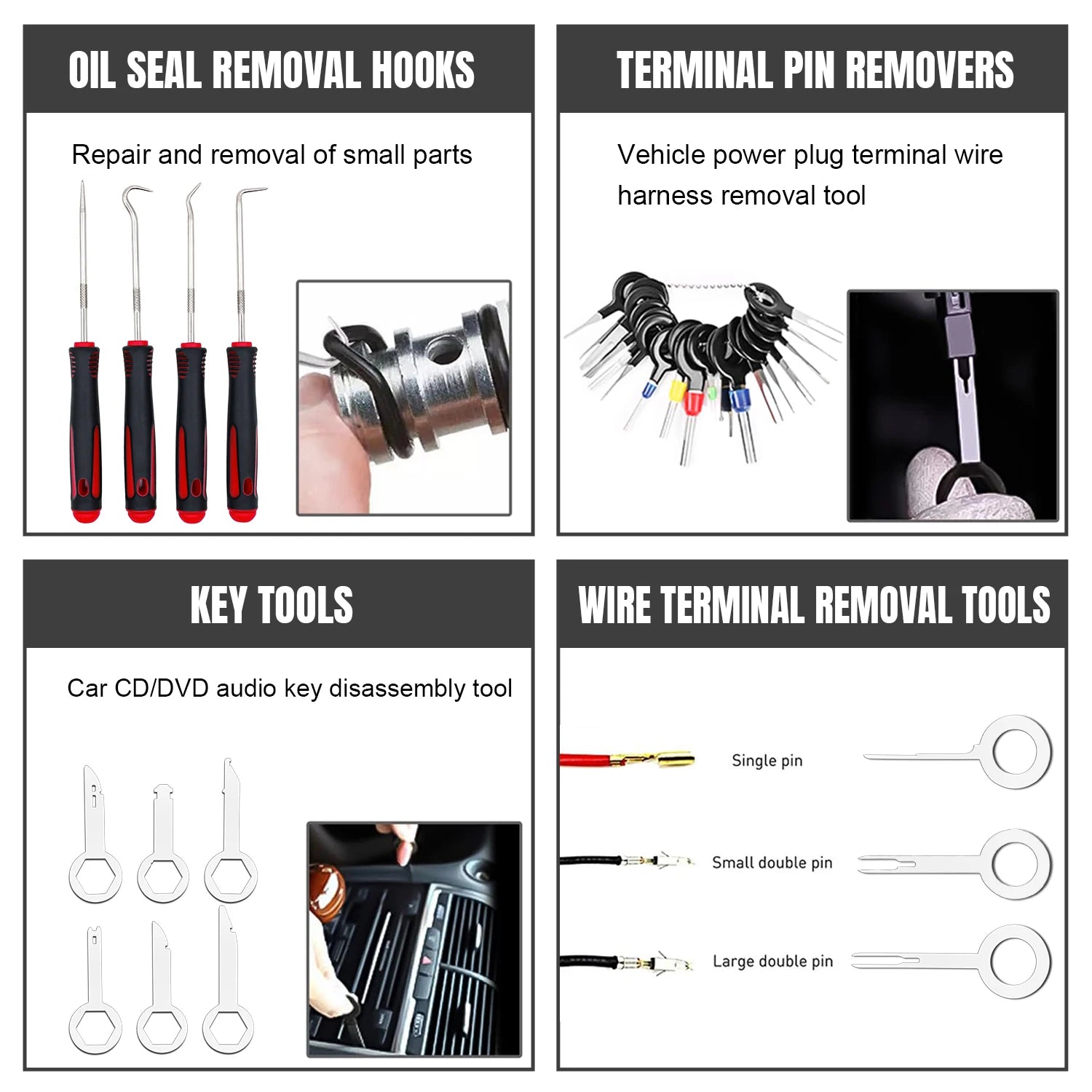 Heavy Duty Car Interior Trim Removal Tool Set with Panel Clip Pliers for Dash and Door Panels