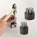 17 Piece Jewelry Dapping Punch Set with Metal Shaping Tools and Storage Container