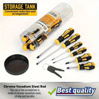 Heavy Duty Precision Screwdriver Set with Magnetic Bit Holder and Portable Carry Case