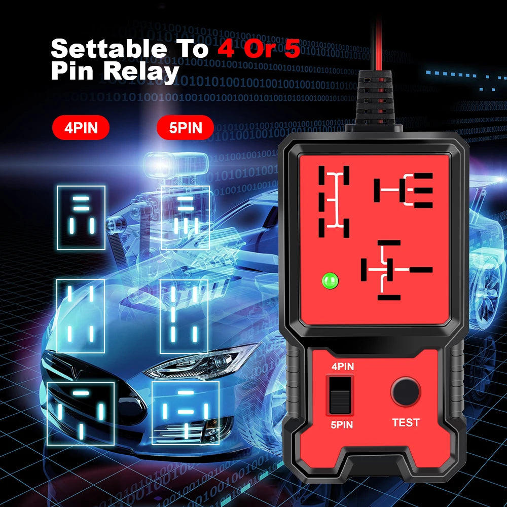 Portable 12V Car Battery Tester with LED Display Automotive Diagnostic Tool for Vehicle Circuits