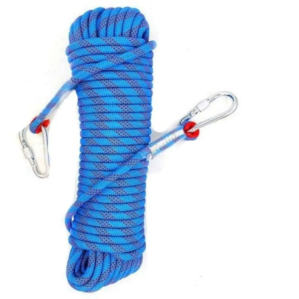 Heavy Duty 10mm Outdoor Utility Rope 20m with Steel Hooks for Camping Rigging and Load Securing