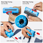 Ski and Snowboard Edge Tuning Kit Adjustable Side Base Tuner with File and 3 Diamond Stones
