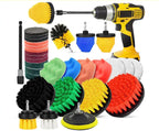 31 Piece Drill Cleaning Brush Attachment Set with Scouring Pads, Sponge Pads & 15cm Extension Shaft