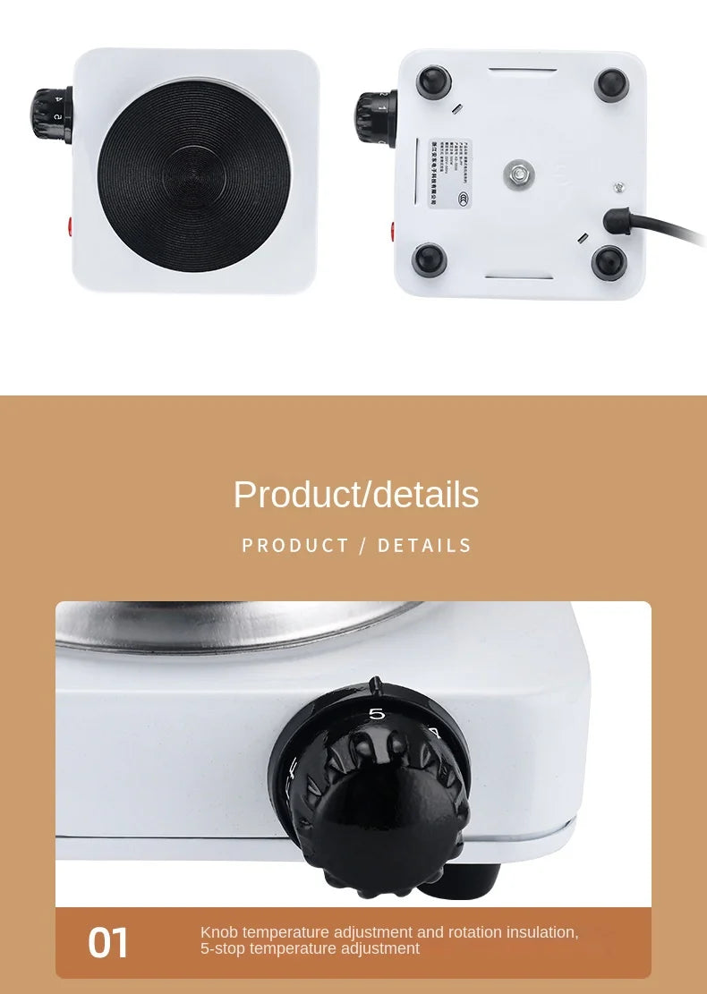Portable Electric Hot Plate 500W Mini Countertop Cooking Stove with Adjustable Heat Control