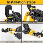 Heavy Duty Hydraulic Wire Crimper Plier 10T Manual Press Tool 4-70mm2 with 8 Crimping Dies