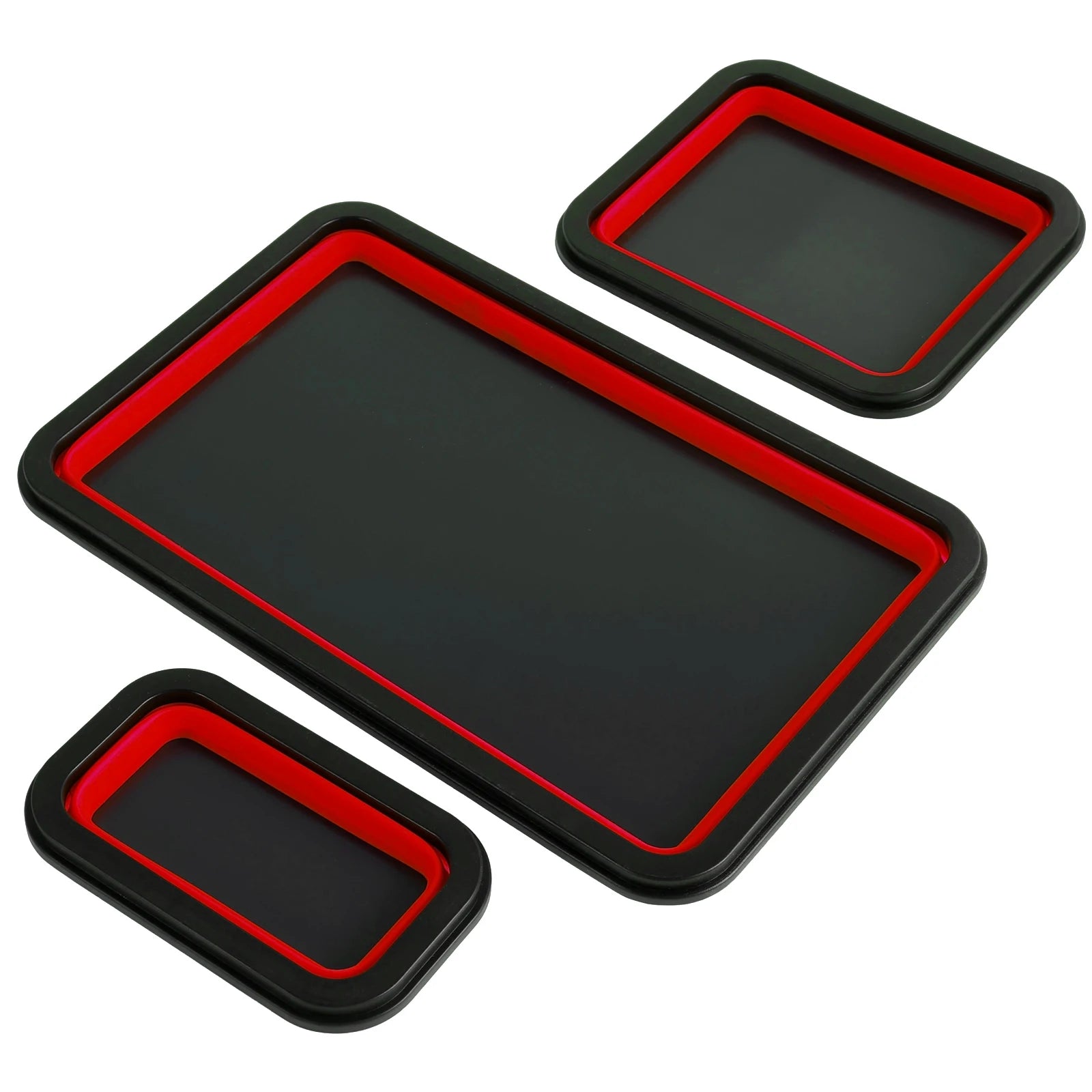 3-Piece Foldable Silicone Magnetic Parts Tray for Hardware Storage and Workshop Use