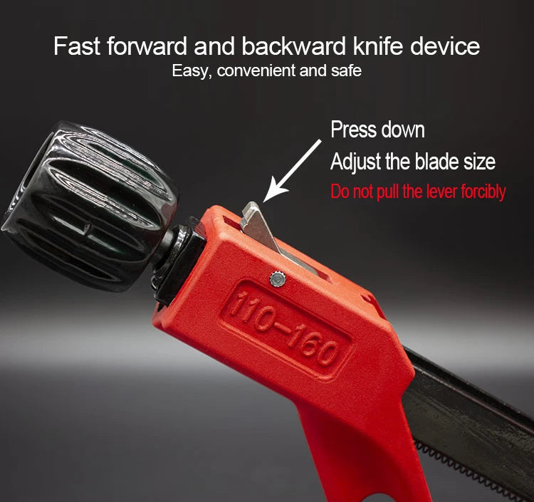 Adjustable Roller Pipe Cutter 110–200mm for PVC PP PE Copper Tubes Heavy Duty Tool