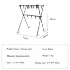 Foldable Camping Storage Rack Aluminum Alloy Multi-Level Organizer with Hanging Hooks