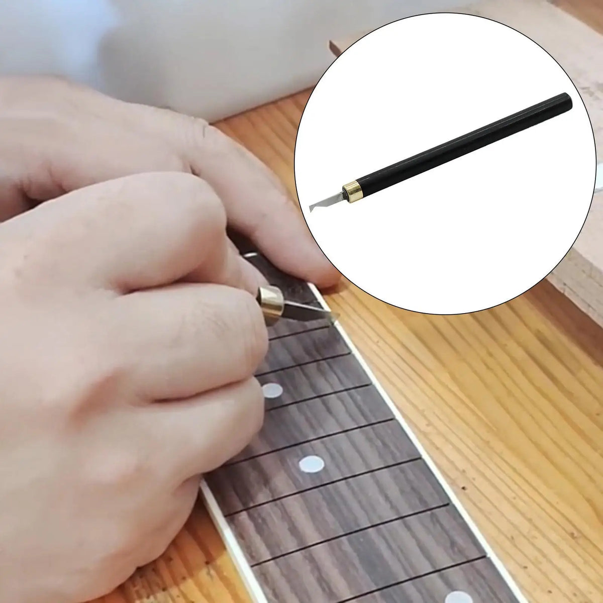 Guitar Fret Slot Cleaning Saw Tool with Metal Blade for Guitar Bass and Ukulele Maintenance