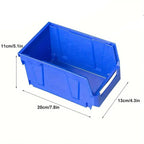 12 Piece Stackable Storage Bin Organizer Set with Dividers and Labels for Tools Parts Desk Storage