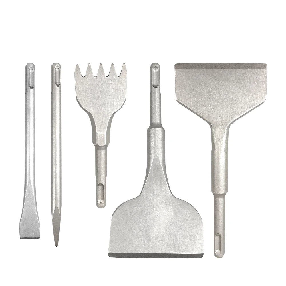5 Piece SDS Plus Tile Shovel Drill Bit Set for Concrete Wall Masonry Slotting Electric Hammer Spade Bits