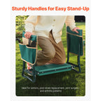 Heavy Duty Foldable Garden Kneeler and Seat with EVA Foam Pad and 2 Tool Pouches for Gardening