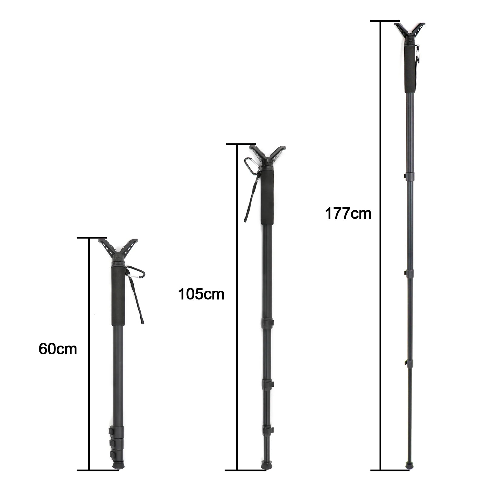 Heavy Duty Aluminum Monopod Stand Adjustable Height 60cm to 177cm with V Yoke Head and Carry Bag