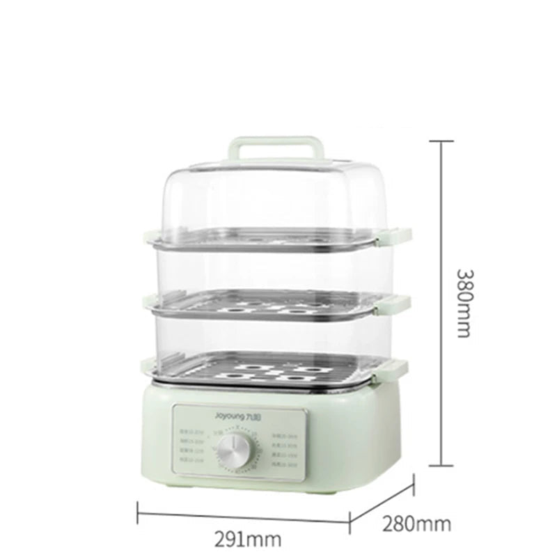Electric Food Steamer 3 Tier 1000W Multifunction Breakfast Cooker with Timer and Auto Warm Function