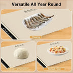 Portable Electric Food Warming Tray 67 x 38cm Foldable Silicone Heating Mat with 3 Temperature Levels
