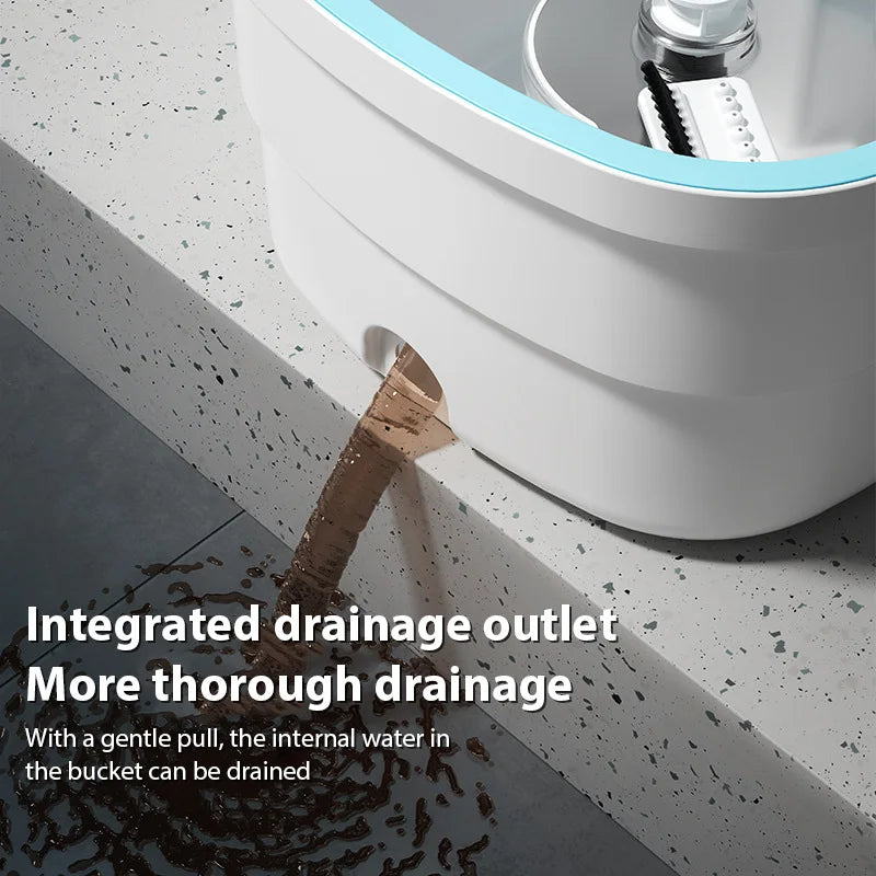 Automatic 360° Spin Mop for Floors with Stainless Tray, Telescopic Handle
