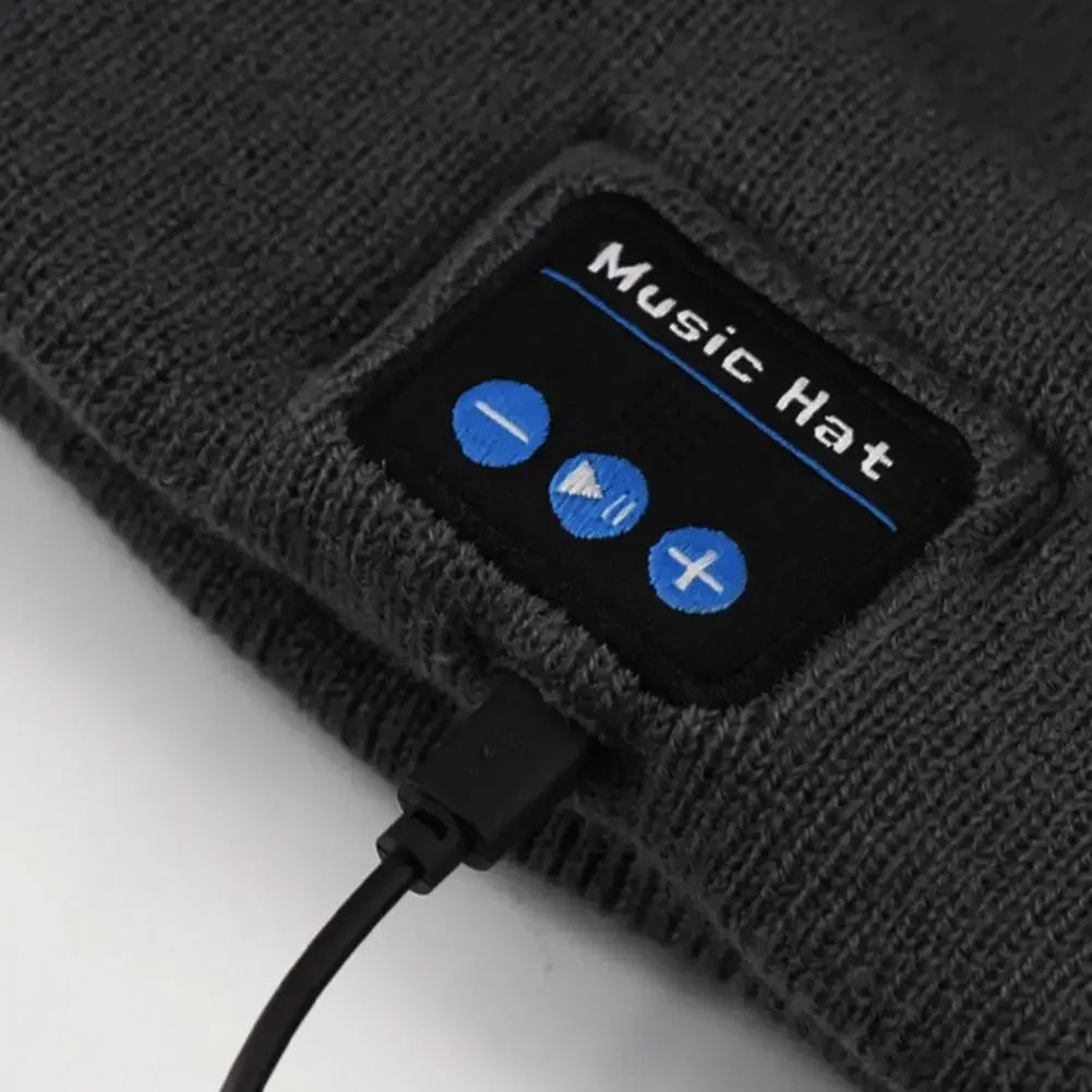 Rechargeable Bluetooth Beanie Hat with LED Light and Built in Stereo Speakers Hands Free Audio