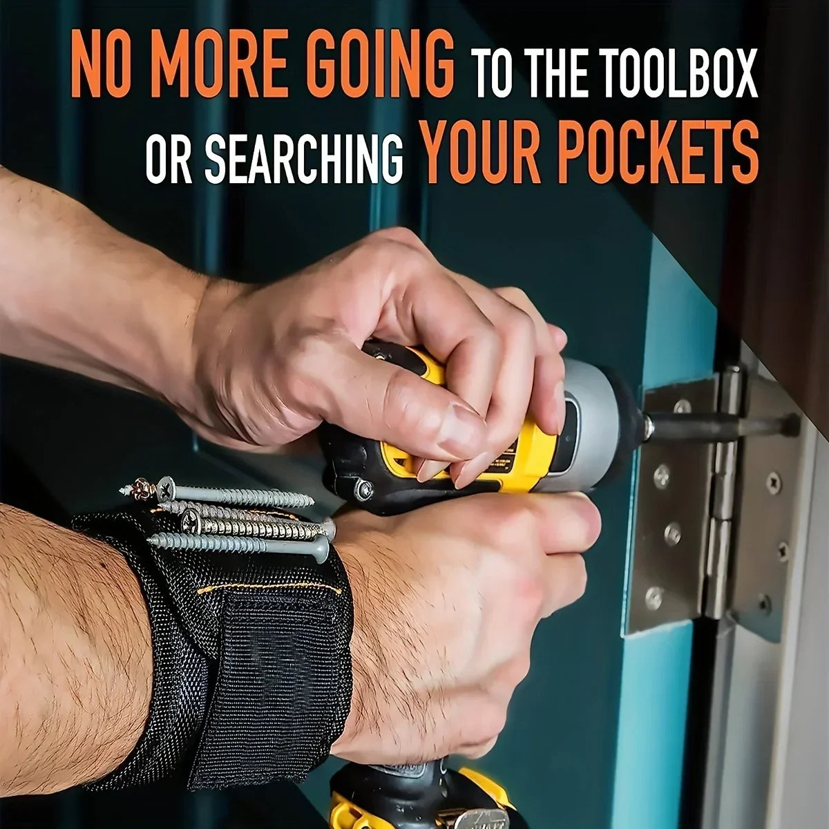 Magnetic Wristband Tool Holder with Strong Magnets for Screws Nails Drill Bits Hand Tool Organizer
