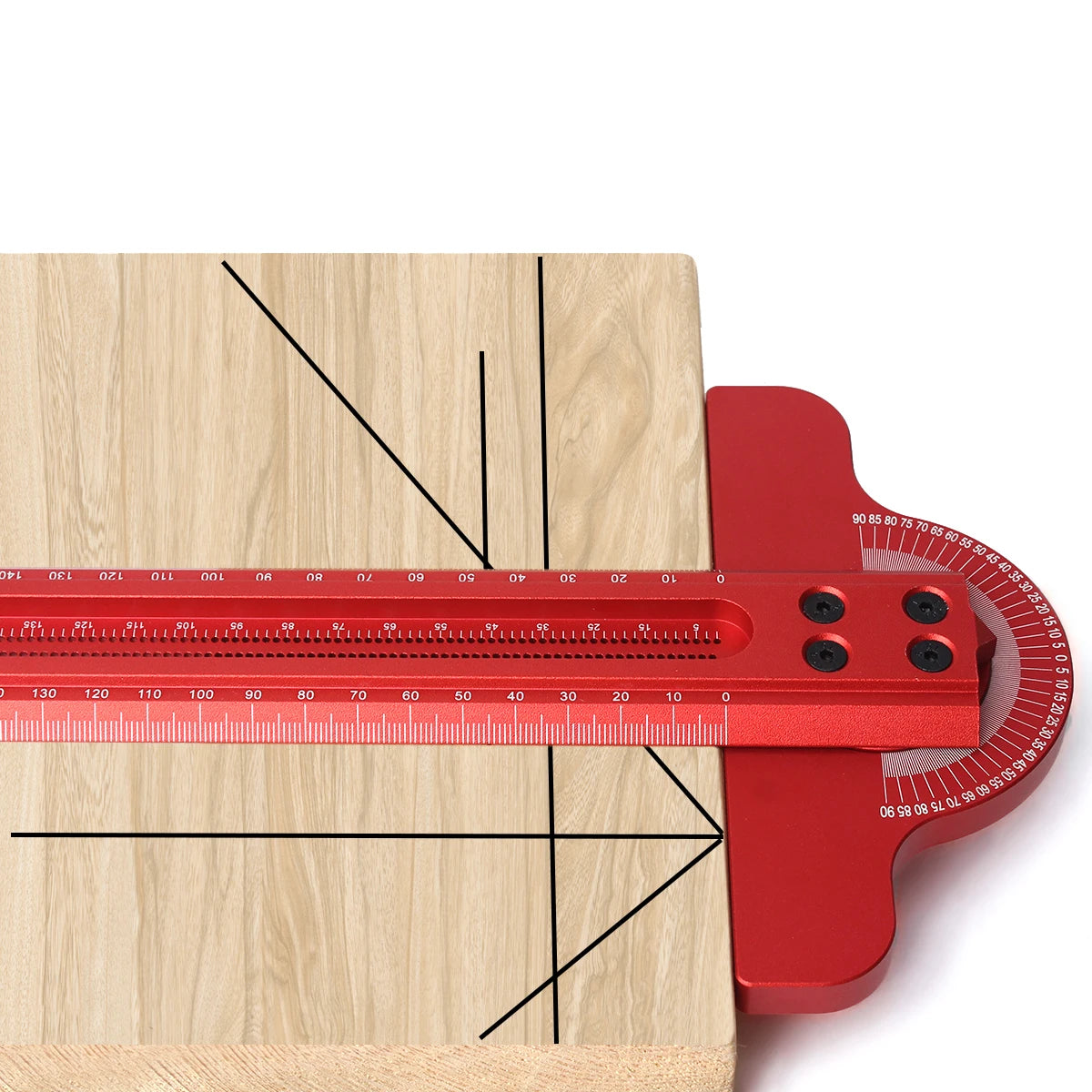 Adjustable Multi-Angle Scribing Ruler for Woodworking 30cm/50cm Aluminium Marking Gauge Tool