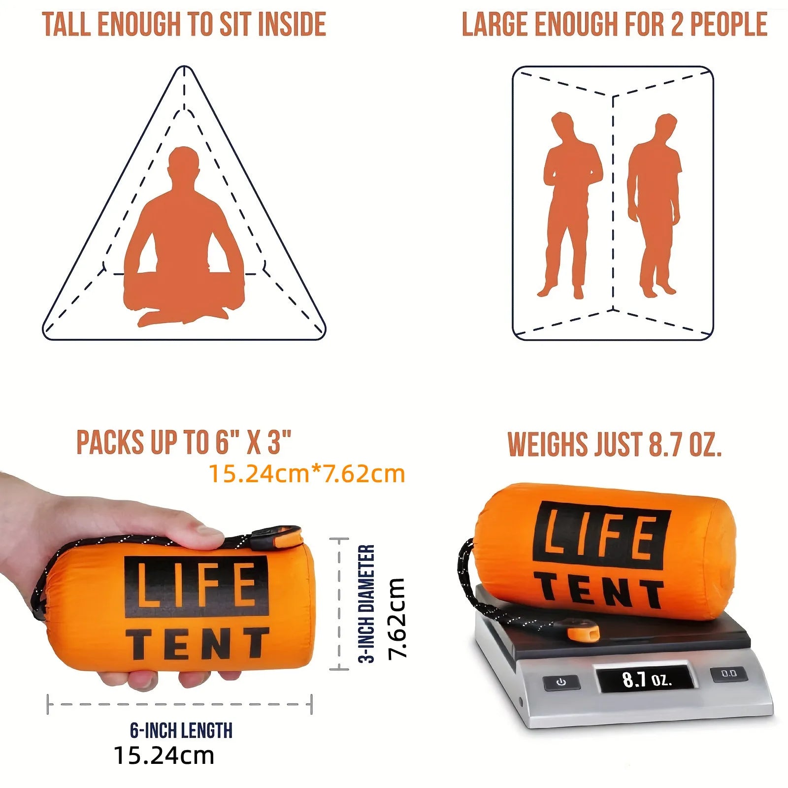 Lightweight 2 Person Emergency Survival Tent Waterproof Outdoor Camping Shelter