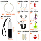 Portable Survival Fishing Kit 25pcs with Hooks Line and Lures Compact Outdoor Fishing Set