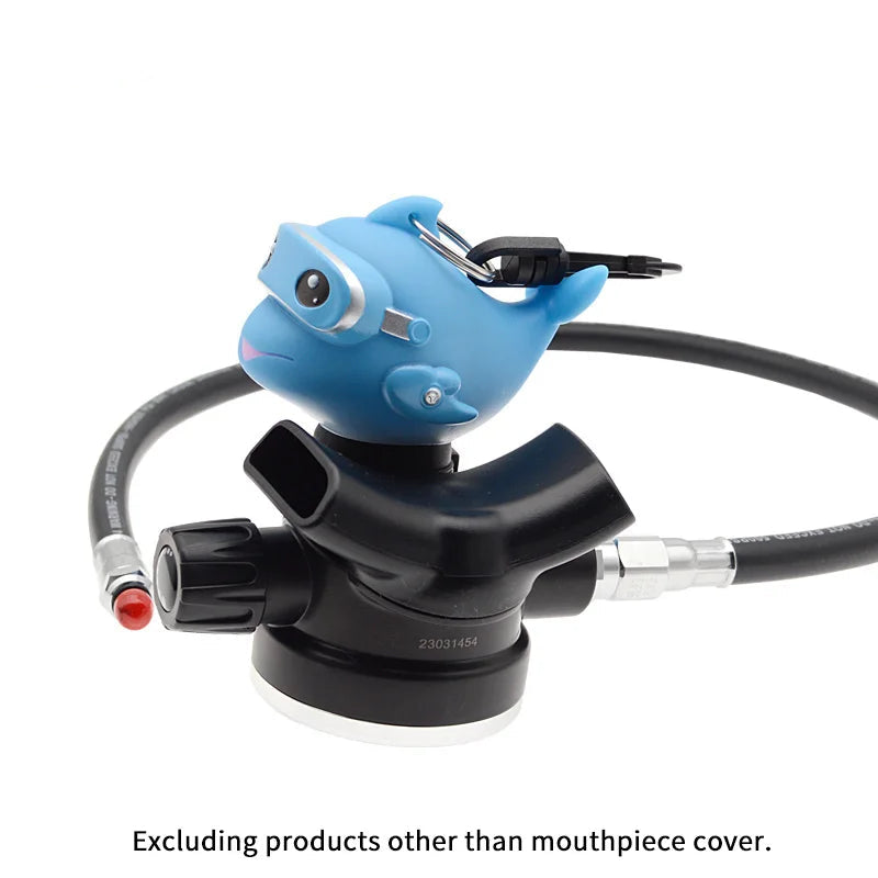 Diving Regulator Mouthpiece Cover Luminous Dolphin Design with 360 Degree Rotating Clip