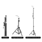 Portable Telescopic LED Tripod Light Rechargeable Outdoor Camping Work Lamp with Storage Bag
